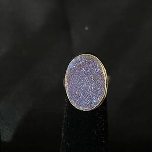 Druzy and sterling silver ring